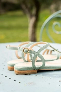 Minuit Sur Terre Durance Braided Vegan Flat Sandals | Sage Bestsellers