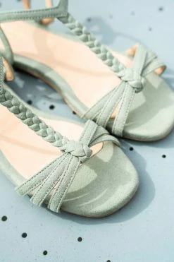 Minuit Sur Terre Durance Braided Vegan Flat Sandals | Sage Bestsellers