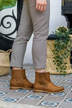Minuit Sur Terre Firenze Vegan Suede Pleated Chelsea Boots | Hazelnut Shoes