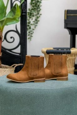 Minuit Sur Terre Firenze Vegan Suede Pleated Chelsea Boots | Hazelnut Shoes