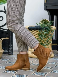 Minuit Sur Terre Firenze Vegan Suede Pleated Chelsea Boots | Hazelnut Shoes