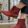 Minuit Sur Terre Shoes Firenze Vegan Suede Pleated Chelsea Boots | Brick Red