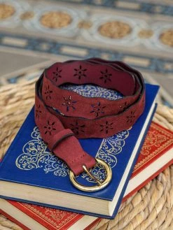 Minuit Sur Terre Folk Openwork Vegan Belt | Brick Red