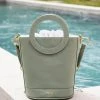 Minuit Sur Terre Bags Gaia Round Handle Vegan Suede Handbag | Sage