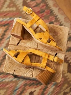 Minuit Sur Terre Guarana Block Heel Vegan Suede Slingback Sandals | Saffron Shoes