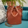 Minuit Sur Terre Hera Vegan Leather Bucket Bag | Chestnut