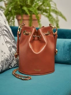 Minuit Sur Terre Hera Vegan Leather Bucket Bag | Chestnut