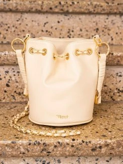 Minuit Sur Terre Hera Vegan Leather Bucket Bag | Cream Bags