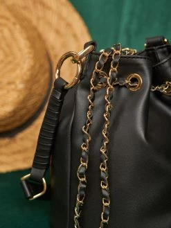 Minuit Sur Terre Hera Grape Leather Vegan Bucket Bag | Black 9 Minuit Sur Terre Hera Grape Leather Vegan Bucket Bag | Black