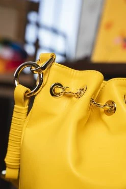 Minuit Sur Terre Bags Hera Vegan Leather Bucket Bag | Ochre