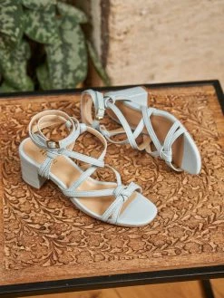 Minuit Sur Terre Shoes Hoya Strappy Wrap Vegan Leather Sandals | Sky Blue Croc