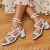 Minuit Sur Terre Shoes Hoya Strappy Wrap Vegan Leather Sandals | Sky Blue Croc