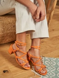 Minuit Sur Terre Hoya Strappy Wrap Vegan Leather Sandals | Mandarin Shoes