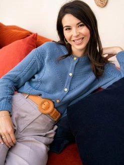 Minuit Sur Terre Lapland Recycled Cotton Cardigan | Ice Blue