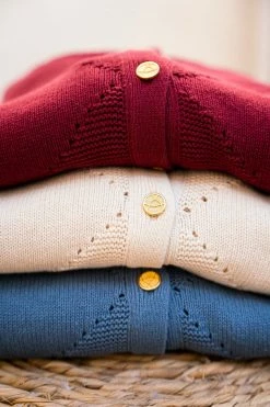 Minuit Sur Terre Clothing Lapland Recycled Cotton Cardigan | Burgundy