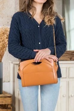 Minuit Sur Terre Leon Apple Leather Vegan Crossbody Handbag | Camel