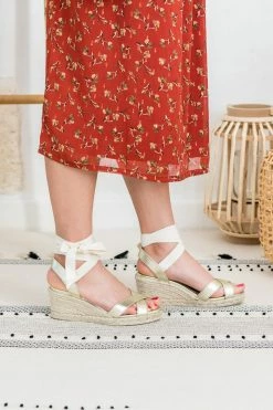 Minuit Sur Terre Shoes Libecchio Vegan Lace Up Wedge Espadrilles | Gold 9 Minuit Sur Terre Shoes Libecchio Vegan Lace Up Wedge Espadrilles | Gold