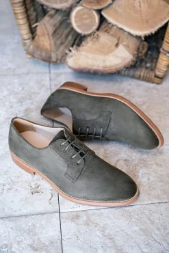 Minuit Sur Terre Macadam Vegan Suede Derby Shoes | Khaki 9 Minuit Sur Terre Macadam Vegan Suede Derby Shoes | Khaki