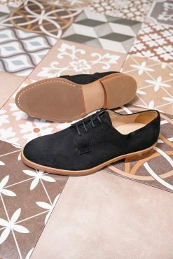 Minuit Sur Terre Macadam Vegan Suede Derby Shoes | Black 8 Minuit Sur Terre Macadam Vegan Suede Derby Shoes | Black
