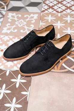 Minuit Sur Terre Macadam Vegan Suede Derby Shoes | Black
