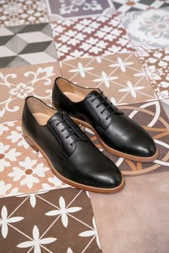 Minuit Sur Terre Macadam Vegan Leather Derby Shoes | Black
