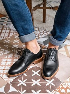 Minuit Sur Terre Macadam Vegan Leather Derby Shoes | Black
