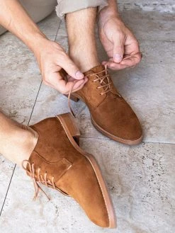 Minuit Sur Terre Macadam Vegan Suede Derby Shoes | Hazelnut