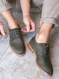 Minuit Sur Terre Macadam Vegan Suede Derby Shoes | Khaki