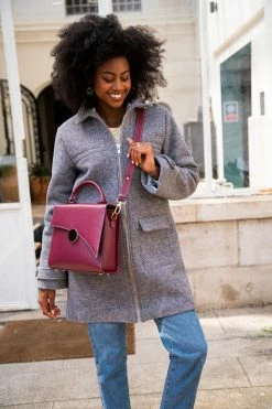 Minuit Sur Terre Mazurka Grape Leather Vegan Crossbody Handbag | Burgundy Bags