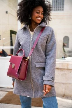 Minuit Sur Terre Mazurka Grape Leather Vegan Crossbody Handbag | Burgundy Bags