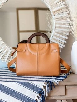 Minuit Sur Terre Mini Kayamb Apple Leather Vegan Handbag | Camel