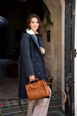 Minuit Sur Terre Mini Kayamb Vegan Leather Handbag | Chestnut Croc Bags