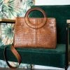 Minuit Sur Terre Mini Kayamb Vegan Leather Handbag | Chestnut Croc Bags 1 Minuit Sur Terre Mini Kayamb Vegan Leather Handbag | Chestnut Croc Bags