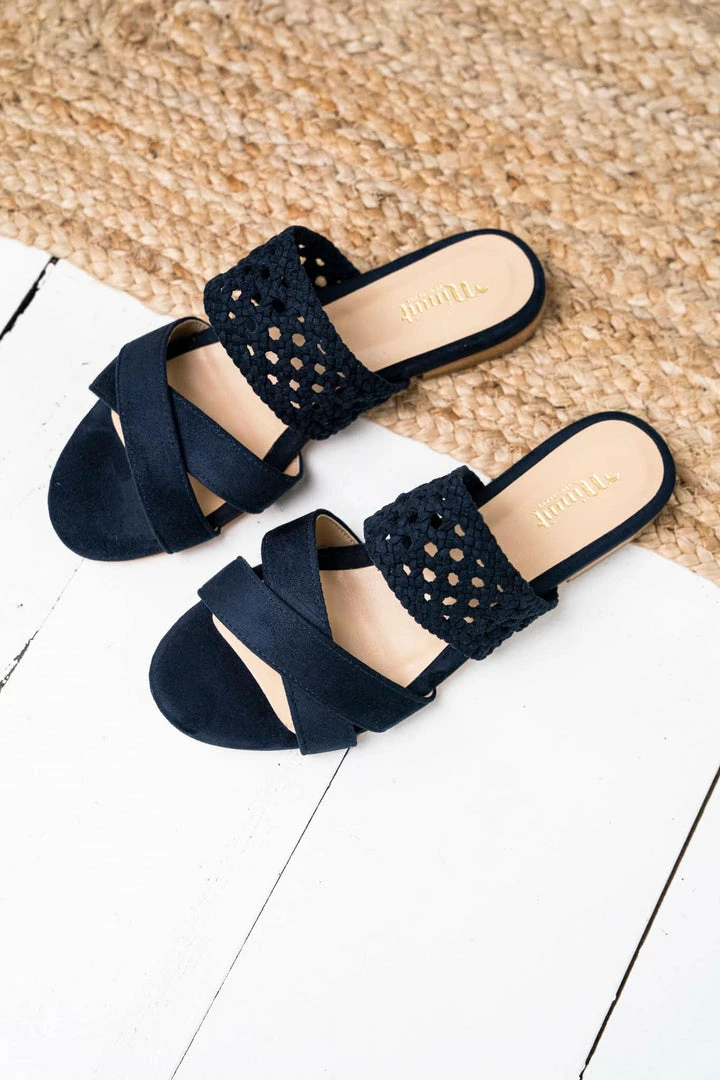 Minuit Sur Terre Mistral Recycled Vegan Slide-On Sandals | Midnight Blue Shoes 4 Minuit Sur Terre Mistral Recycled Vegan Slide-On Sandals | Midnight Blue Shoes