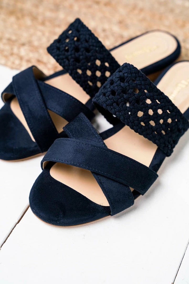 Minuit Sur Terre Mistral Recycled Vegan Slide-On Sandals | Midnight Blue Shoes 5 Minuit Sur Terre Mistral Recycled Vegan Slide-On Sandals | Midnight Blue Shoes