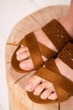 Minuit Sur Terre Mistral Recycled Vegan Slide-On Sandals | Hazelnut Shoes