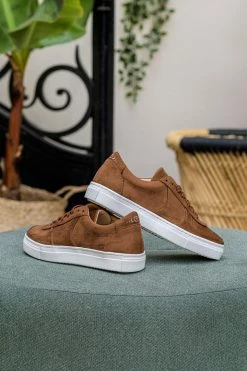 Minuit Sur Terre Montalcino Vegan Suede Unisex Trainers | Hazelnut Shoes