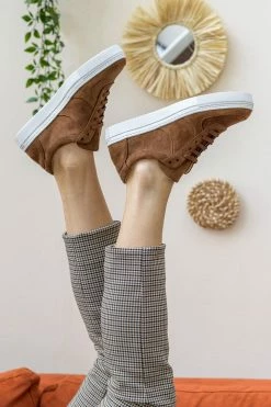 Minuit Sur Terre Montalcino Vegan Suede Unisex Trainers | Hazelnut Shoes
