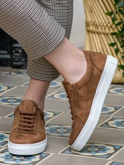 Minuit Sur Terre Montalcino Vegan Suede Unisex Trainers | Hazelnut Shoes