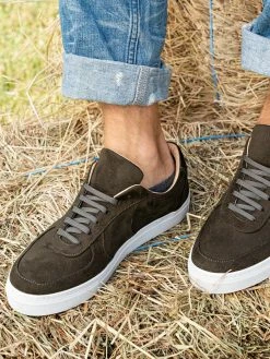 Minuit Sur Terre Montalcino Vegan Suede Unisex Trainers | Khaki Shoes