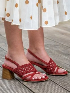 Minuit Sur Terre Nepita Braided Vegan Slingback Sandals | Terracotta