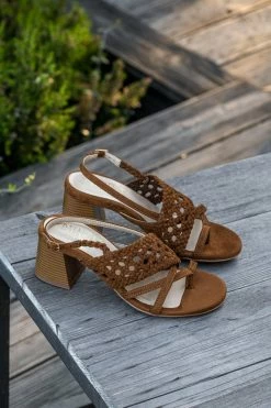 Minuit Sur Terre Nepita Braided Vegan Slingback Sandals | Hazelnut