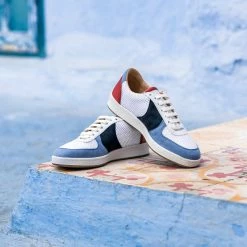 Minuit Sur Terre Shoes Orient Recycled Unisex Vegan Trainers | Blue & Brick Red 27 Minuit Sur Terre Shoes Orient Recycled Unisex Vegan Trainers | Blue & Brick Red