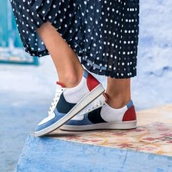Minuit Sur Terre Shoes Orient Recycled Unisex Vegan Trainers | Blue & Brick Red 22 Minuit Sur Terre Shoes Orient Recycled Unisex Vegan Trainers | Blue & Brick Red