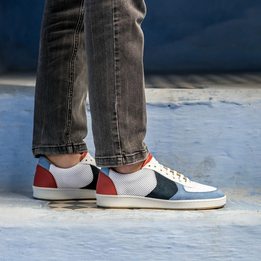 Minuit Sur Terre Shoes Orient Recycled Unisex Vegan Trainers | Blue & Brick Red 5 Minuit Sur Terre Shoes Orient Recycled Unisex Vegan Trainers | Blue & Brick Red