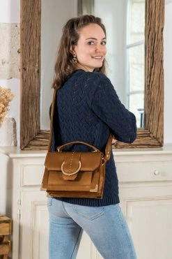 Minuit Sur Terre Oscar Vegan Suede Handbag | Hazelnut Bags