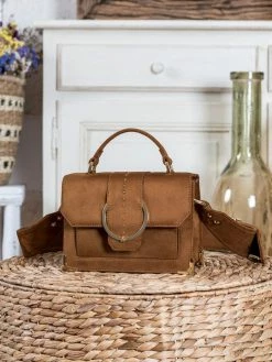 Minuit Sur Terre Oscar Vegan Suede Handbag | Hazelnut Bags