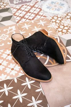 Minuit Sur Terre Oural Vegan Suede Boots | Black Shoes