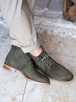 Minuit Sur Terre Oural Vegan Suede Boots | Khaki Shoes