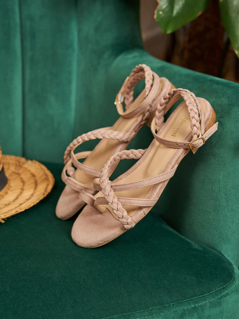 Minuit Sur Terre Paradis Vegan Suede Ankle Strap Sandals | Blush 6 Minuit Sur Terre Paradis Vegan Suede Ankle Strap Sandals | Blush